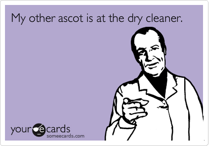 My other ascot is at the dry cleaner.