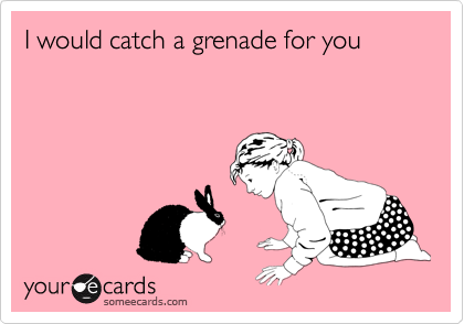 I would catch a grenade for you