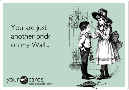 
 
  You are just 
  another prick
  on my Wall...