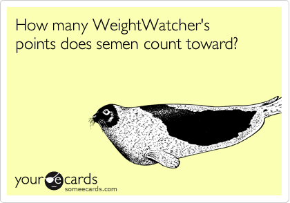 How many WeightWatcher's points does semen count toward?