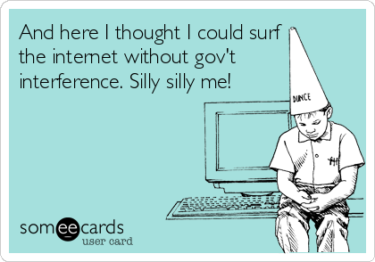 And here I thought I could surf
the internet without gov't
interference. Silly silly me!
