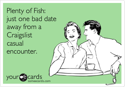 Plenty of Fish: just one bad date away from aCraigslistcasualencounter.