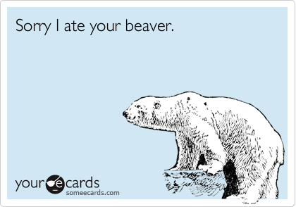 Sorry I ate your beaver.