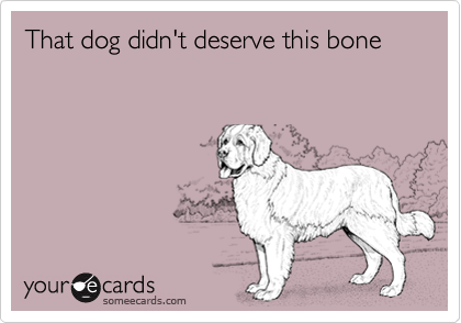 That dog didn't deserve this bone