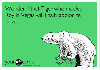 Wonder if that Tiger who mauled Roy in Vegas will finally apologize now.