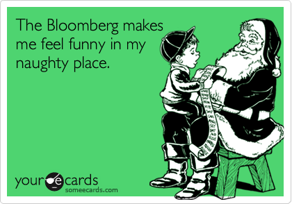 The Bloomberg makes
me feel funny in my
naughty place.