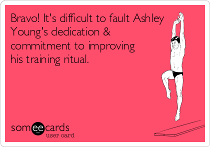 Bravo! It's difficult to fault Ashley
Young's dedication &
commitment to improving
his training ritual.
