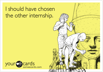 I should have chosen
the other internship.