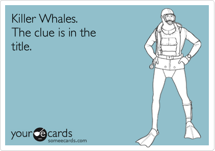 Killer Whales. 
The clue is in the
title.