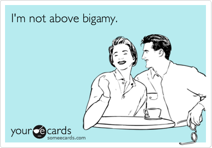 I'm not above bigamy.