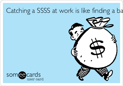 Catching a SSSS at work is like finding a bag of money; rare but great 