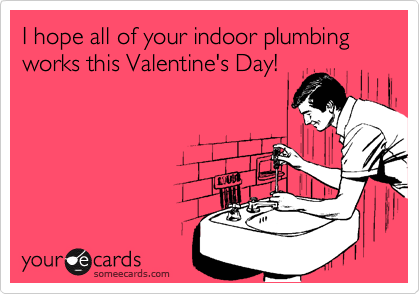 I hope all of your indoor plumbing works this Valentine's Day!