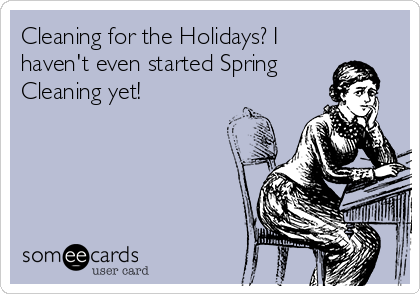 Cleaning for the Holidays? I
haven't even started Spring
Cleaning yet!