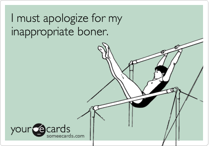 I must apologize for my inappropriate boner.