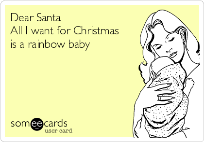 Dear Santa
All I want for Christmas
is a rainbow baby 