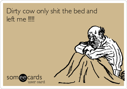 Dirty cow only shit the bed and
left me !!!!!