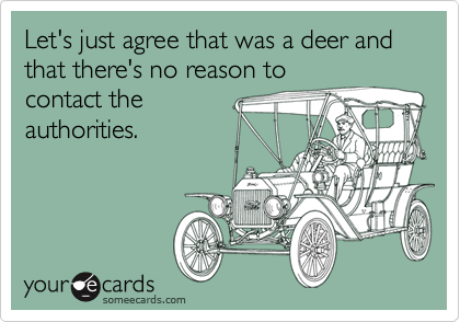 Let's just agree that was a deer and that there's no reason to
contact the
authorities.