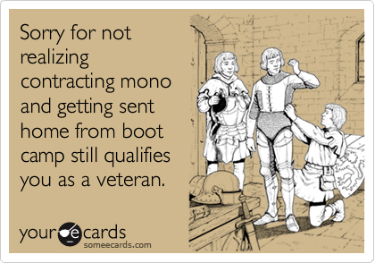 Sorry for not realizing contracting monoand getting senthome from boot camp still qualifies you as a veteran.