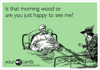Is that morning wood or
are you just happy to see me?