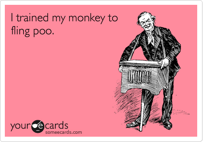 I trained my monkey to
fling poo.