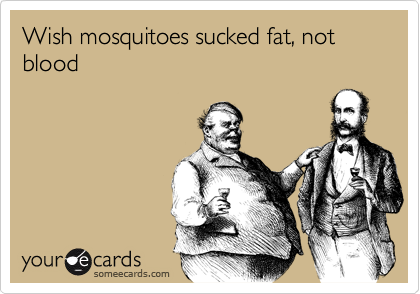 Wish mosquitoes sucked fat, not blood