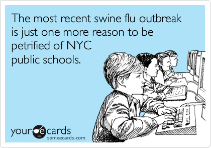 The most recent swine flu outbreak is just one more reason to be petrified of NYCpublic schools.