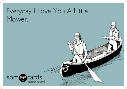 Everyday I Love You A Little
Mower.