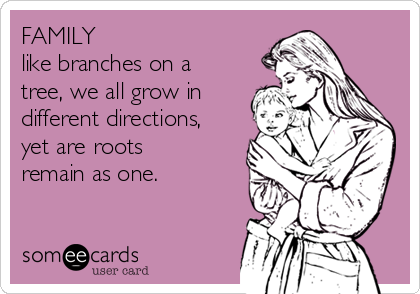 FAMILY
like branches on a
tree, we all grow in
different directions,
yet are roots
remain as one.