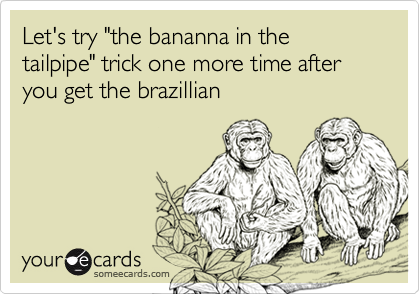 Let's try "the bananna in the tailpipe" trick one more time after you get the brazillian
