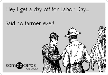 Hey I get a day off for Labor Day...

Said no farmer ever!