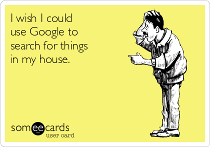 I wish I could 
use Google to
search for things
in my house.
