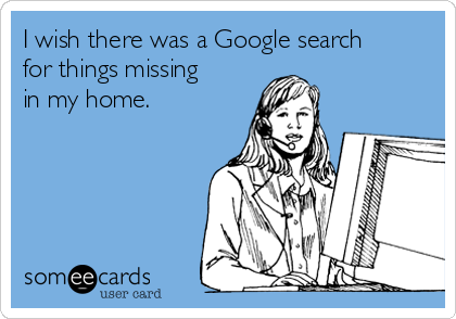 I wish there was a Google search
for things missing
in my home.