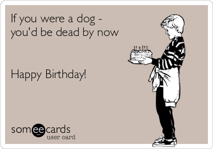 If you were a dog - 
you'd be dead by now


Happy Birthday! 