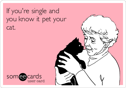 If you're single and
you know it pet your
cat. 