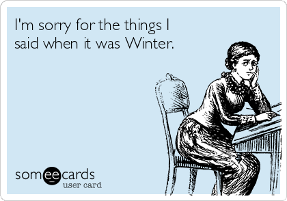 I'm sorry for the things I
said when it was Winter.
