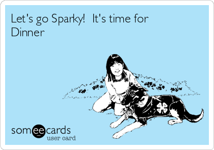 Let's go Sparky!  It's time for
Dinner