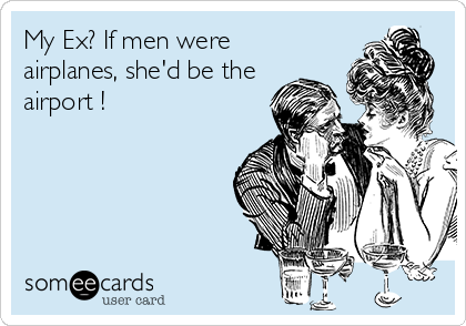 My Ex? If men were
airplanes, she'd be the
airport !