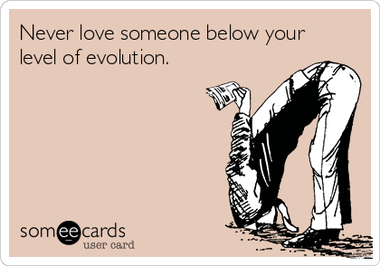 Never love someone below your
level of evolution.