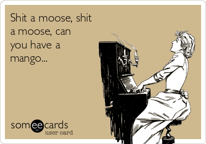 Shit a moose, shit
a moose, can
you have a
mango...