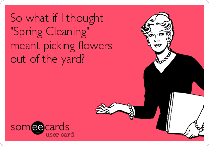 So what if I thought
"Spring Cleaning"
meant picking flowers
out of the yard?