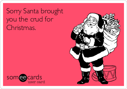 Sorry Santa brought
you the crud for
Christmas.