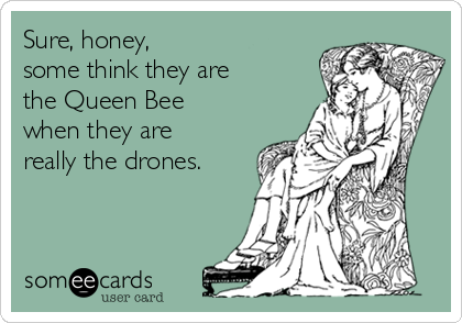 Sure, honey,
some think they are
the Queen Bee
when they are
really the drones.
