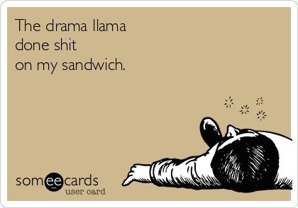 The drama llama 
done shit 
on my sandwich.