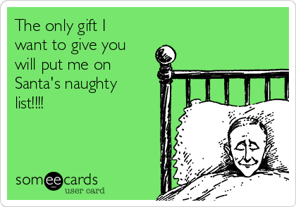 The only gift I
want to give you
will put me on
Santa's naughty
list!!!!