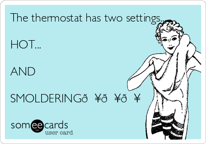 The thermostat has two settings...

HOT...

AND 

SMOLDERING