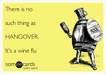 There is no

such thing as

HANGOVER. 

It's a wine flu