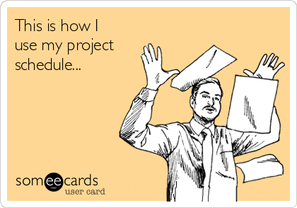 This is how I
use my project
schedule...