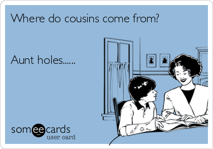 Where do cousins come from?


Aunt holes......
