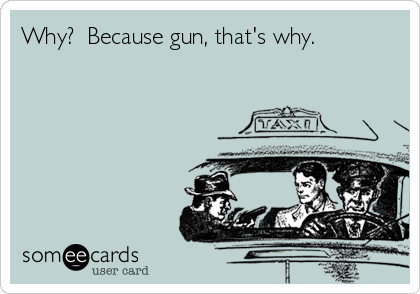 Why?  Because gun, that's why. 