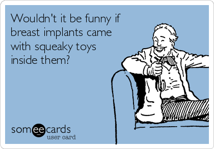 Wouldn t it be funny if breast implants came with squeaky toys